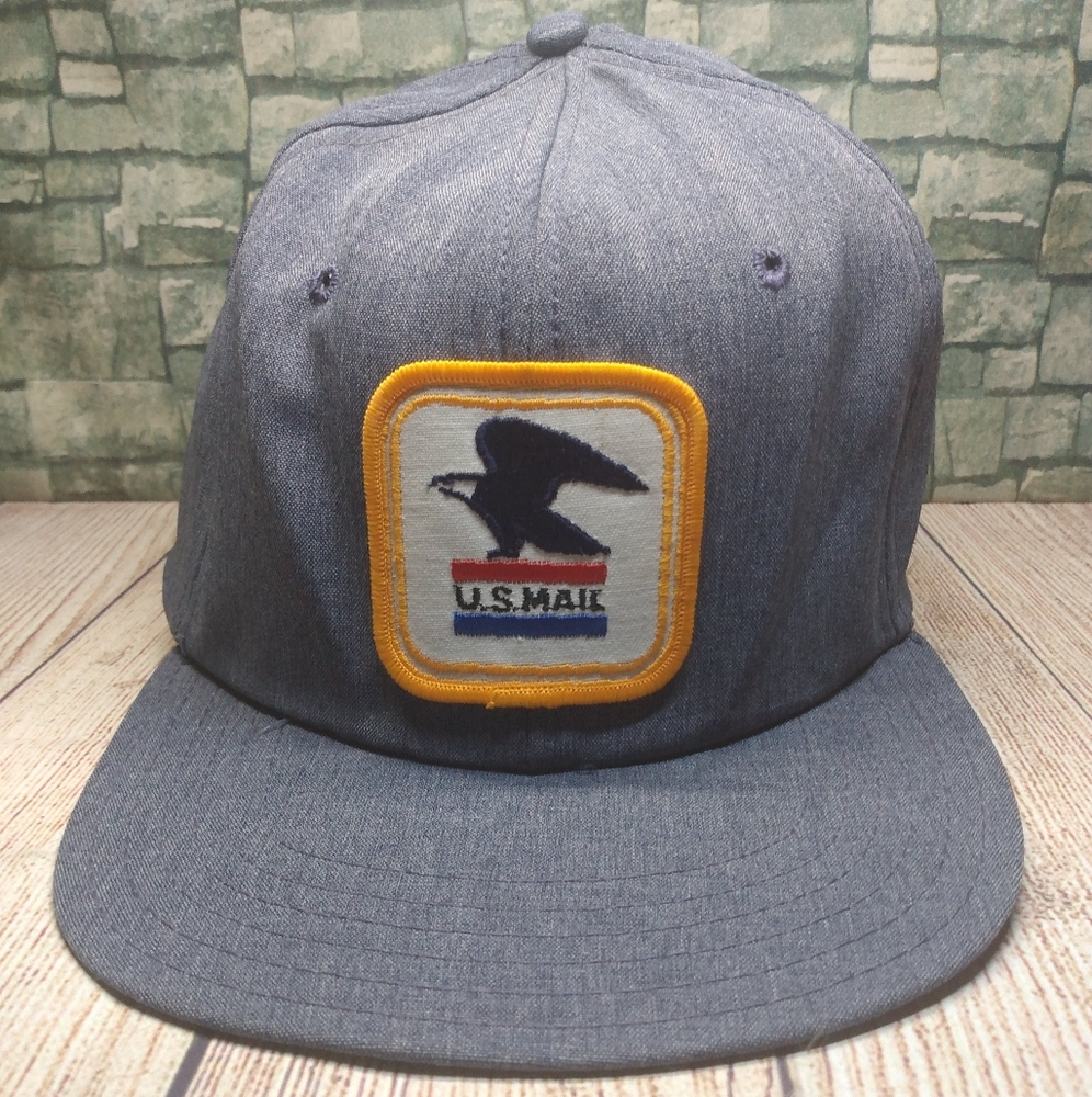 Vtg 80s 90s All Denim Rare US MAIL Trucker Cap Hat